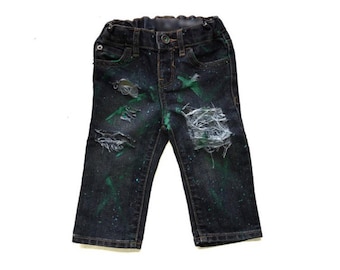 Boys Distressed Denim, Boys Painted Jeans, Boys Skinny Jeans, Boys Distressed Jeans, Hand Painted Jeans, Boys Denim, Jeans, Painted Denim