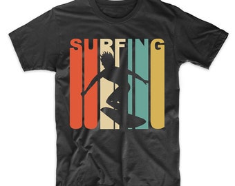 Retro 1970's Style Surfing Surfer T-Shirt