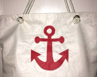 Large custom sail cloth tote bag