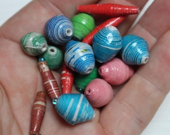 Vintage rolled paper beads