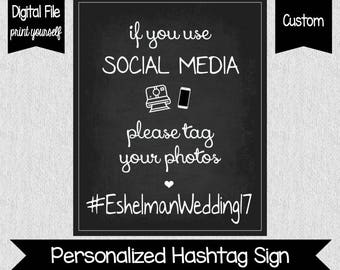 Wedding Hashtag Sign - Social Media Wedding Sign - Hashtag Sign- Hashtag Our Photos - Wedding Decor - Wedding Printables - Hashtag - Social