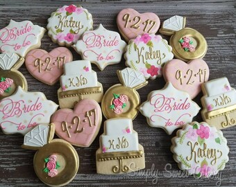 Floral bridal shower cookies (70 cookies)