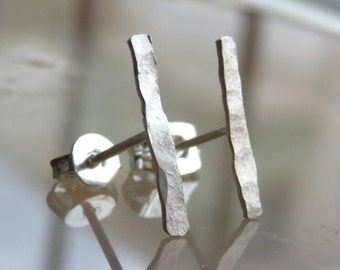 Sterling Silver Bar Stud Earrings - Silver Bar Post Earrings // Bar Earrings - Simple Stud Earrings