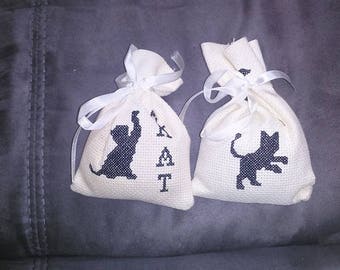 hand embroidered scented sachet