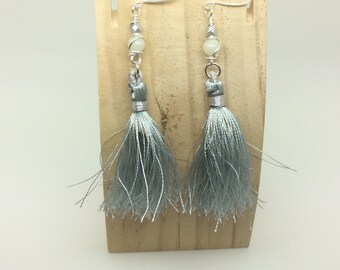 White Moonstone Tassel Earrings June Birthstone Moonstone Wire Wrapped Earrings Moonstone Earrings Genuine Gemstone Silver Ladies Handmade
