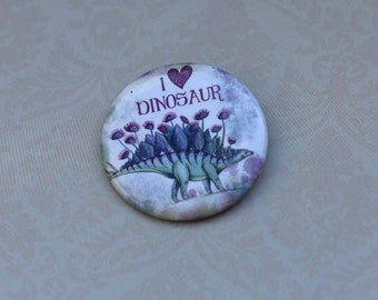 Stegosaurus dinosaur pin badge