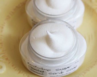 Whipped Sugar Scrub Soap Toasted Coconut - Whip Soap, Coconut Soap, Sugar Scrub, Sugar Soap, Soap in a Jar, Whipped Soap, Creme Fluff Soap