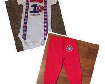 SALE! Captain America 1st birthday, Boys birthday outfit, Baby boy first birthday, captain America party, Baby boy second birthday,