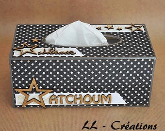 Personalized wood tissue box