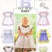 Sz 1/2/3/4 - Butterick B4054 Toddlers' Dress and Pinafore - Options - Six Sew Easy Styles