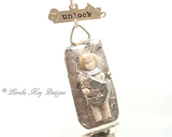 Unlock The Chains Necklace Soldered Small Frozen Charlotte Doll Pendant Lorelie Kay Original