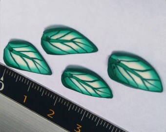 Polymer clay leaf pendant 6