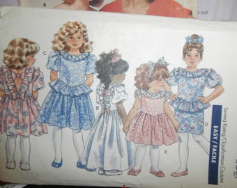 Butterick Sewing Pattern 4760 Girl's Dress Toddler Size 1-2-3