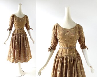 1950s Taffeta Dress | Gild the Lily | 50s Dress | XXS