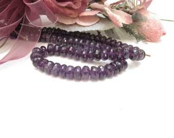 Amethyst 4 x 7 mm Faceted Rondelle Bead 1 strand 94 Beads Necklace Bracelet Earrings Jewelry Supply #B5
