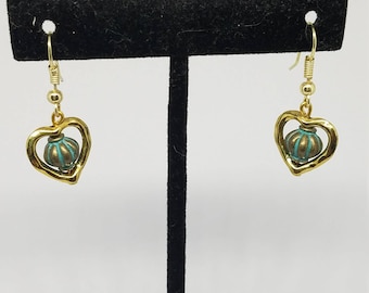 Antiquated heart earrings