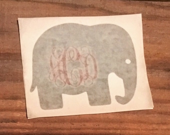 Yeti Tumbler Elephant Monogram Vinyl Decal