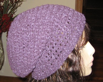 Lt. Plum Slouchy Beanie Tam