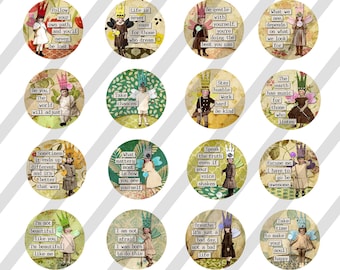 Digital Collage Sheet, Circle images, Round, Inspiration Fairies, 4 Sizes, 1.5", 2", 2.5", and 3" (Sheet no. FS310) Instant Download