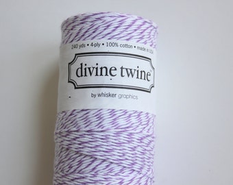 Plum Divine Twine - Bakers Twine - Full Spool 240 yards - Plum & White