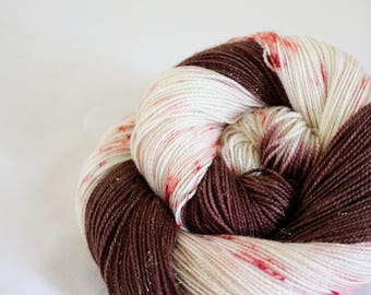 Peppermint Mocha - Magpie - 75/20/5 superwash merino/ nylon/ stellina sock yarn