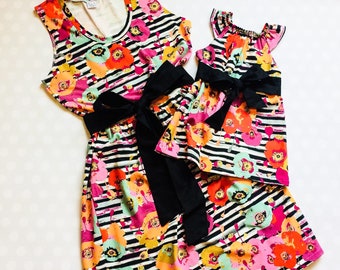 Mommy and Me Dresses - Mommy and Me Set - Mommy and Me Outfits - Mother Daughter Matching Dresses - Mothers Day - Mothers Day Gift - Stripes