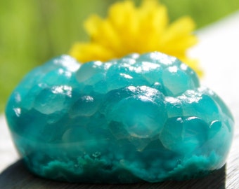Collector alert. Gem Silica Chrysocolla botryoidal cabochon. Live Oak Canyon, Inspiration Mine with provenance. 115 carats OOAK