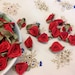 Satin Red Rosettes, Miniature Roses, Red Rosettes, Satin Rosettes, Red Silk Flowers