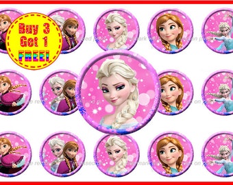Frozen Bottle Caps Images - Disney Frozen - Bottle Cap Images - Instant Download - High Resolution Images - Buy 3, Get 1 FREE