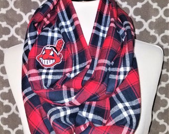 Indians Flannel Scarf - Men's or Women's Dark Plaid