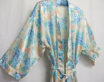 Kimono Robe Christian Dior Robe 1970's Robe I Magnin Satin Robe