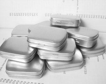 20ml Metal Hinged Tin, Blank (Set Of 20) In Silver Color