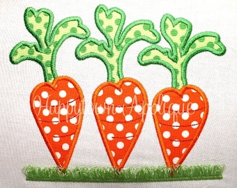Trio of Carrots with Fringe Machine Embroidery Design