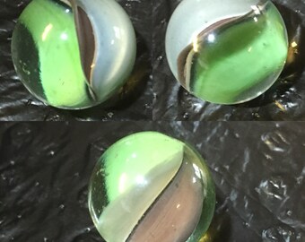 Vintage Cat's Eye Marble Green & Purple