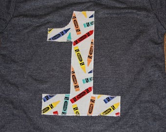 Crayola Crayon Birthday shirt, Art or Craft Party - Your choice of number
