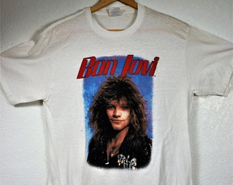 1987 Bon Jovi Autographed T shirt Sz XL USA Made / Bon Jovi Slippery When Wet ? Sz L / 80s Screenprint T / Vng Vixen, Danzig, Cinderella