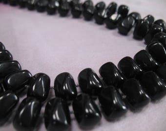 Vintage Black Long Faux Stone Necklace