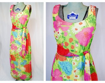 1970's funky floral maxi dress by Edith Flagg California | medium
