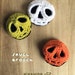 Crochet Pattern Halloween Skull Amigurumi Skull Applique Halloween Accessories 3D Skull Brooch Skull Crochet Pattern Skull Accessory Bones