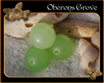 4 milchig grüne Wasser Opal Perlen 12mm