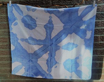 Tea Towels/ Kitchen Towels/ Burp Cloth - Ice dyed - blue