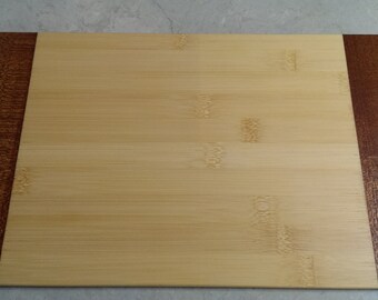 New Larger, Lighter BAMBOO CUTTING BOARD with Mahogany Bread Board Trim!