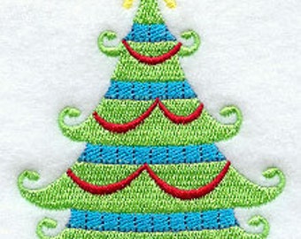 Whismy Christmas Tree 2 Embroidered Flour Sack Hand/Dish Towel
