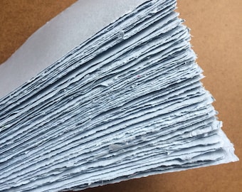 Light blue paper #2, handmade paper, eco friendly paper, recycled paper, textured paper, homemade paper, decorative paper, letterpress paper
