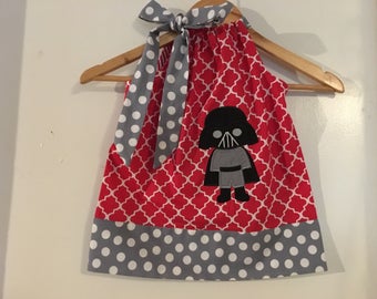 Star Wars dress, Darth Vader dress, RED pillowcase dress 3,6,9,12,18 months, 2t, 3t, 4t, 5t, 6,7,8,10,12