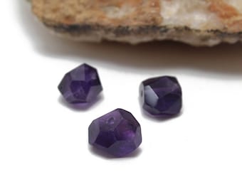 Genuine Faceted Amethyst Nuggets Approx. 8x12mm 2 pcs