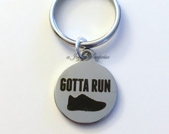 Gift for Runner Key Chain Gotta Run KeyChain Running Athlete Marathon Track Keyring birthday Christmas present purse charm Planner Dangle