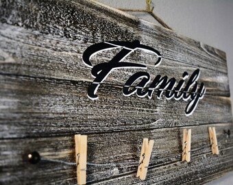 Family Clothesline Photo Display