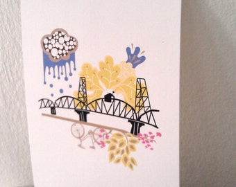 Hawthorne Bridge Portland 5X7 Print