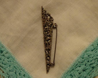 Silver Corsage Pin - 2 7/8" Long